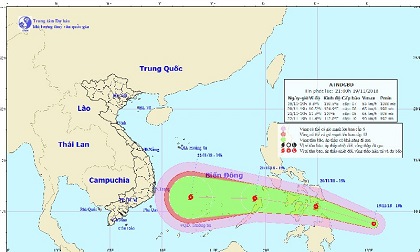 Dự báo thời tiết 20/11: Áp thấp thành bão gần Biển Đông, liên tục tăng cấp