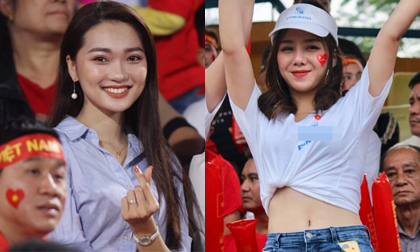 Fan girl sexy và 'bạn gái tin đồn' Văn Đức rạng rỡ cổ vũ tuyển Việt Nam