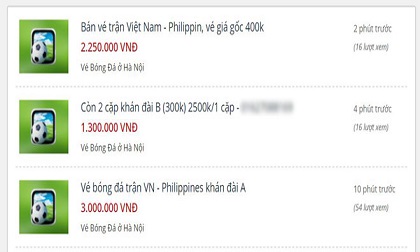 Vé trận VN - Philippines đã tràn ngập chợ đen, 'bao nhiêu cũng có'