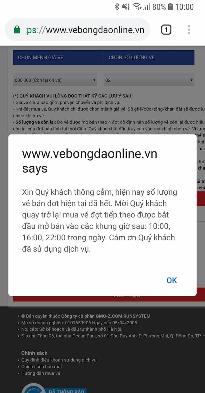 Săn vé online trận Việt Nam - Malaysia: 