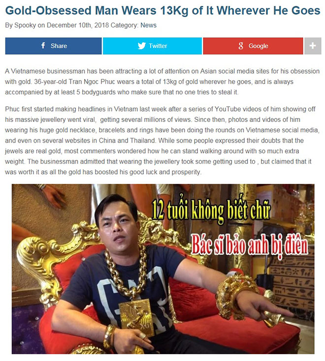 Đại gia đeo 13 kg vàng xem bóng đá 