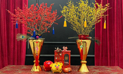 Kỳ lạ hoa đào đỏ au bán gần triệu đồng một cành dịp Tết Dương lịch