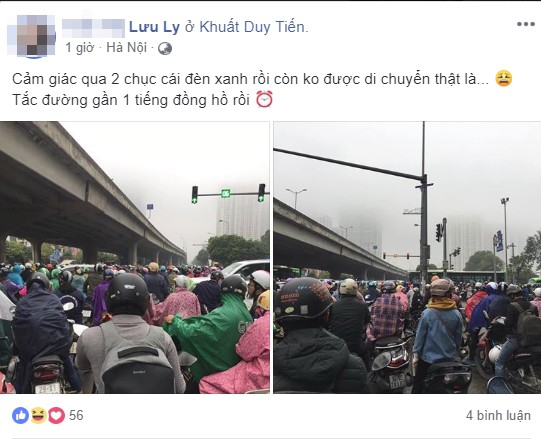Tắc đường kinh hoàng ở Hà Nội sáng nay: Qua 20 cái đèn xanh rồi mà vẫn không thể di chuyển - Ảnh 6.