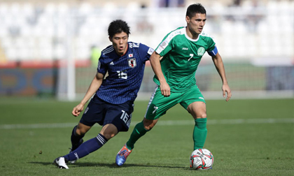 Nhật Bản chật vật giành 3 điểm trước Turkmenistan