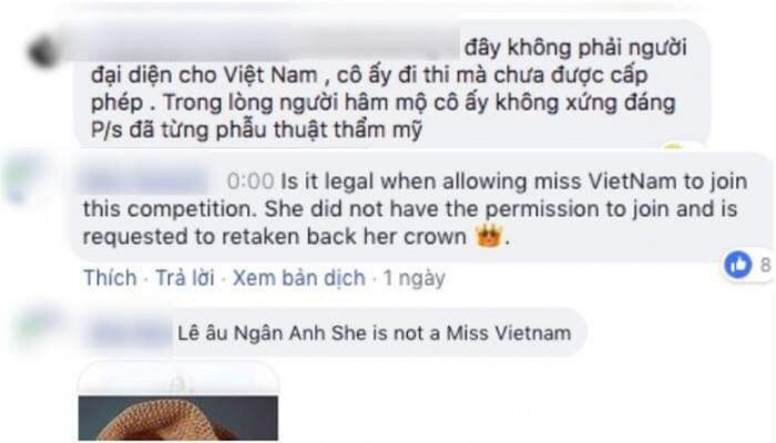 Ngân Anh bị tố thi 'chui' với Ban tổ chức Hoa hậu Liên lục địa Ngân Anh bị tố thi 'chui' với Ban tổ chức Hoa hậu Liên lục địa