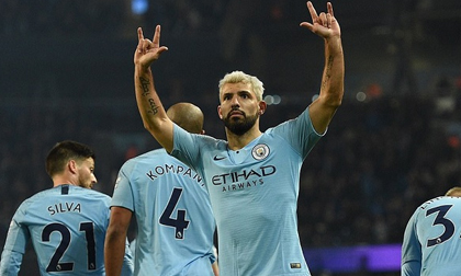 Man City có chiến thắng tối thiểu nhờ pha đá phạt đền của Aguero