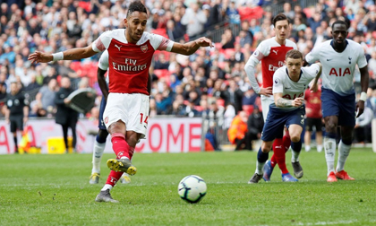 Aubameyang hỏng 11m, Arsenal tuột chiến thắng trước Tottenham