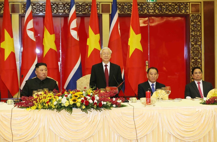Tổng bí thư, Chủ tịch nước mở tiệc chiêu đãi Chủ tịch Kim Jong-un