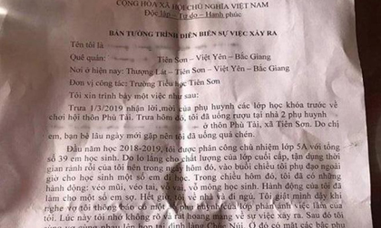 Vụ 'tố' xâm hại hàng chục nữ sinh ở Bắc Giang: Thầy chủ nhiệm tường trình gì?
