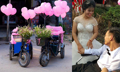 Đám cưới đẫm lệ của chú rể đi xe lăn, cô dâu bước vào cả hôn trường bật khóc