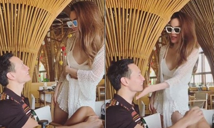 Hồ Ngọc Hà 'tình bể bình' âu yếm bạn trai Kim Lý khi đi nghỉ ở Đà Nẵng