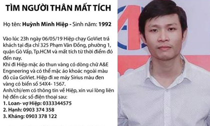 Thanh niên chạy Goviet mất tích bí ẩn ở Gò Vấp