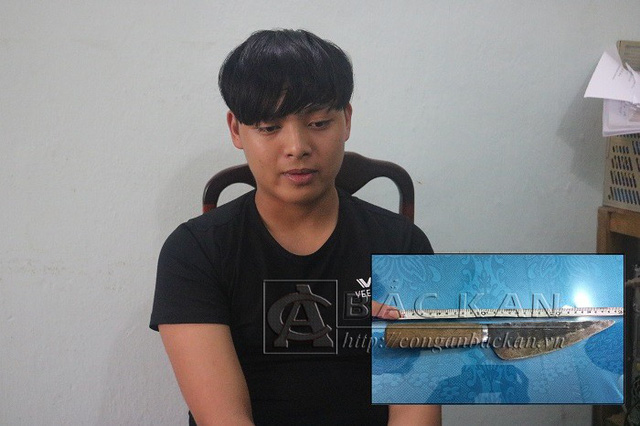 Đối tượng Ma Văn Hữu cùng tang vật gây án. Ảnh: Conganbackan.vn