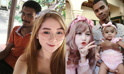 Cặp 'chồng xấu vợ hotgirl' công khai ảnh gia đình, nhìn mặt con gái mà sốc