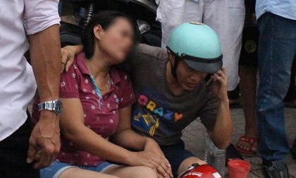 Vợ khóc ngất bên thi thể chồng bị xe tông