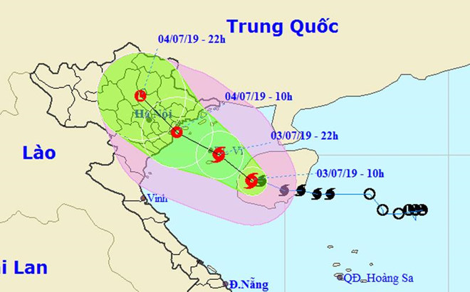Kịch bản của bão số 2 - Mun khi đổ bộ miền Bắc