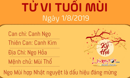 Tử vi Thứ 5 ngày 1/8/2019 của 12 con giáp mới nhất, chuẩn nhất