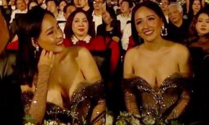 Mai Phương Thúy diện váy xẻ sâu hớ hênh, suýt lộ vòng 1 trên sóng trực tiếp