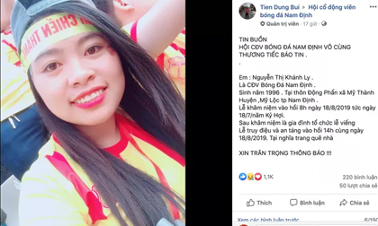 Nữ CĐV tử nạn trên đường đi cổ vũ CLB Nam Định