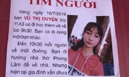 Sau hơn tháng mất tích, nữ sinh 17 tuổi ở Nam Định đã được tìm thấy