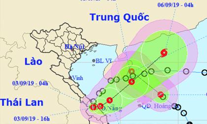Áp thấp nhiệt đới vào Quảng Trị-Thừa Thiên Huế, quay lại biển, có thể thành bão
