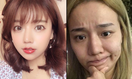Lần đầu đăng ảnh mặt mộc, hot girl khiến fan sốc vì khác xa trên mạng