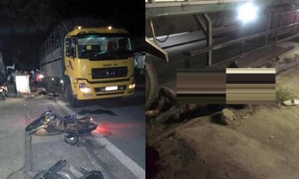 Xe máy kẹp 3 đâm vào xe tải đỗ bên đường, 2 người tử vong