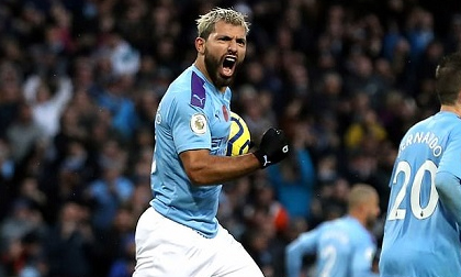 Aguero nổ súng, Man City thắng ngược nhọc nhằn tại Etihad