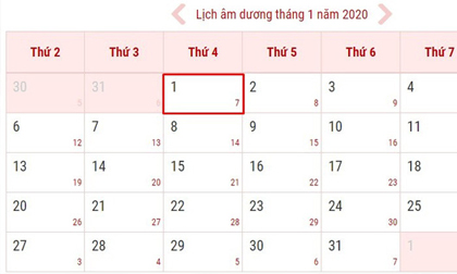 Lịch nghỉ Tết Dương lịch 2020 chính thức của người lao động, học sinh, giáo viên cả nước