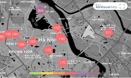 Chất lượng không khí ngày 24/12: Hà Nội lại 'tím rực', rất có hại cho sức khỏe