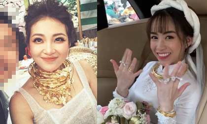Những cô dâu nổi tiếng đeo vàng trĩu cổ, tiền tiêu 'cả quyển' trong năm 2019