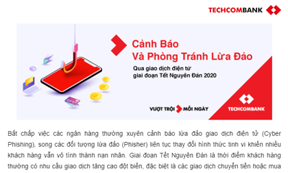 Ngân hàng 'nóng ruột' cảnh báo các thủ đoạn lừa đảo dịp cận Tết