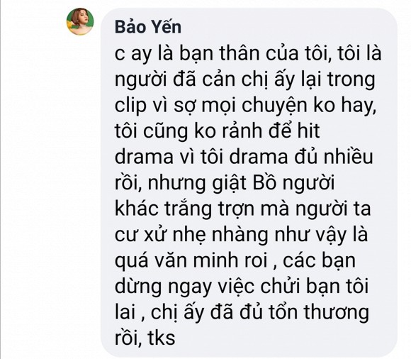 Bảo Yến, người bạn đi cùng Bảo Trân đã lên tiếng về sự việc.  