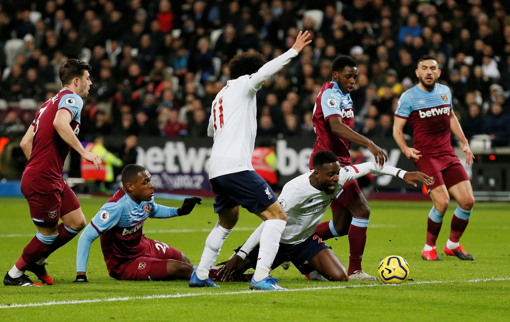 Ky tich lan dau xuat hien trong 127 nam lich su Liverpool hinh anh 2 2020_01_29T202608Z_642795767_RC2WPE93FT6U_RTRMADP_3_SOCCER_ENGLAND_WHU_LIV_REPORT.JPG