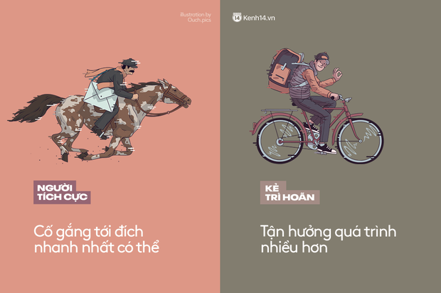 '. Đây chính là những khác nhau dễ thấy nhất giữa người làm việc hiệu quả và kẻ lúc nào cũng thích trì hoãn .'