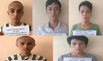 Bình Dương: Băng nhóm gây hàng chục vụ trộm, cướp bị sa lưới