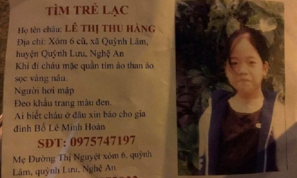 Nghệ An: Nữ sinh 15 tuổi mất liên lạc được cưu mang ở Hà Nội
