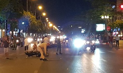 Truy tìm ô tô húc 7 xe máy đang dừng đèn đỏ rồi bỏ chạy ở Long Biên