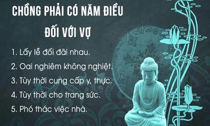 Chồng đối đãi vợ có 5 điều, vợ cũng nhớ lấy 5 việc để cung kính chồng