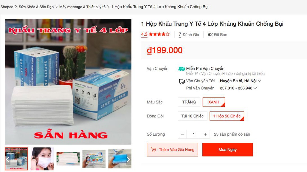 Loạn giá khẩu trang y tế