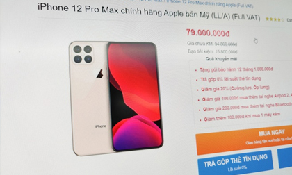 iPhone 12 chưa ra mắt, cửa hàng đã treo giá 79 triệu đồng