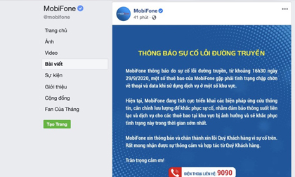 Nhiều thuê bao MobiFone tiếp tục mất sóng, nhà mạng nói gì?