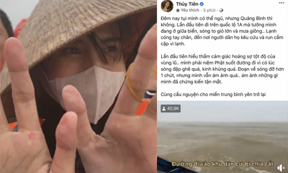 Đằng sau hình ảnh lăn xả giữa biển nước đi cứu trợ là một Thủy Tiên 'hoảng sợ tột độ, ám ảnh những gì tận mắt chứng kiến'