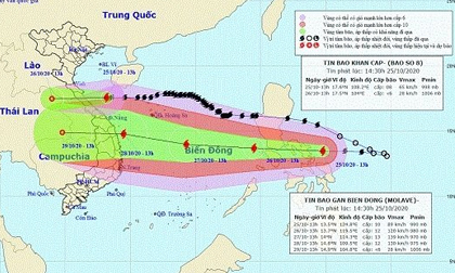 Bão chồng bão hướng vào miền Trung, mức độ rủi ro thiên tai cấp 3