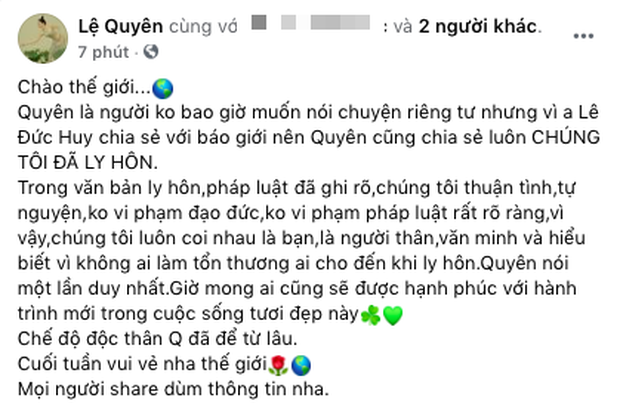 HOT: Lệ Quyên công khai quyết định công nhận thuận tình ly hôn của Tòa án, chính thức xác nhận đường ai nấy đi với chồng đại gia sau 10 năm chung sống