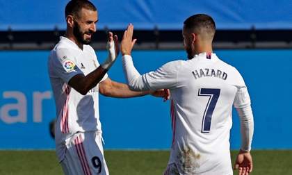 Hazard ghi bàn sau gần 400 ngày, Real Madrid thắng tưng bừng trên sân nhà