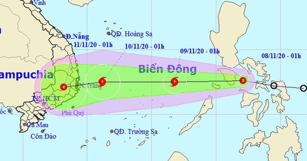 Áp thấp nhiệt đới mạnh lên thành bão giật cấp 11 hướng vào Nam Trung bộ