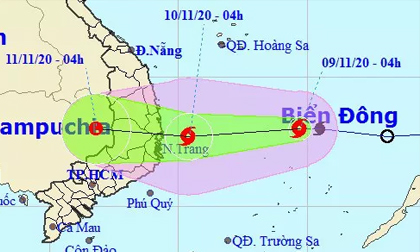 Tin bão khẩn cấp, miền Trung mưa lớn tới 400 mm từ trưa nay 9-11