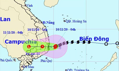 Bão số 12 giật cấp 12 đổ bộ từ Bình Định - Ninh Thuận trong sáng nay 10-11