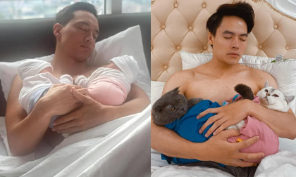 Hà Hồ 'dở khóc dở cười' với ảnh '1 nách 2 con' của Kim Lý bị chế hài